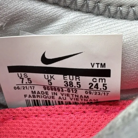 Nike Womens Air Max‎ Sequent 3 Running Shoes Grey/Pink 908993-012 Size 7.5 EUC