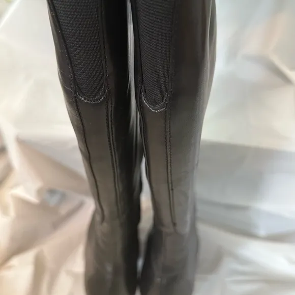 Nine West Black Leather Knee-High Boots