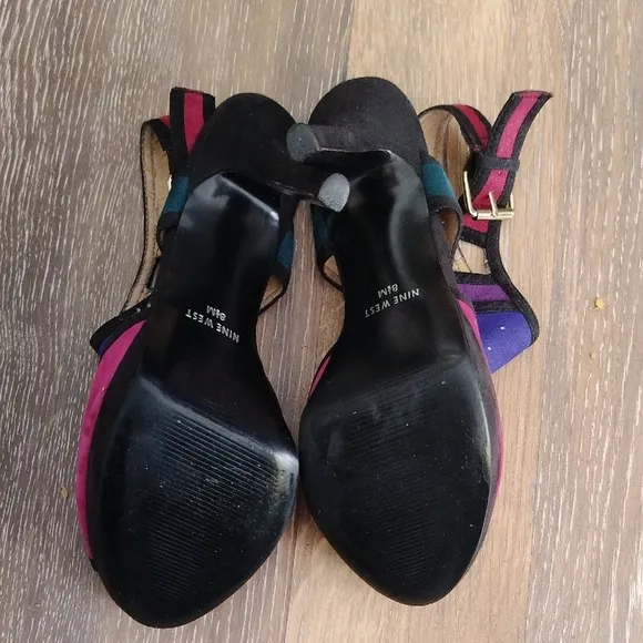 Nine West Pink and Purple Heels with Bold Color Block