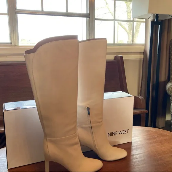 Nine West Women's White Knee-High Boots