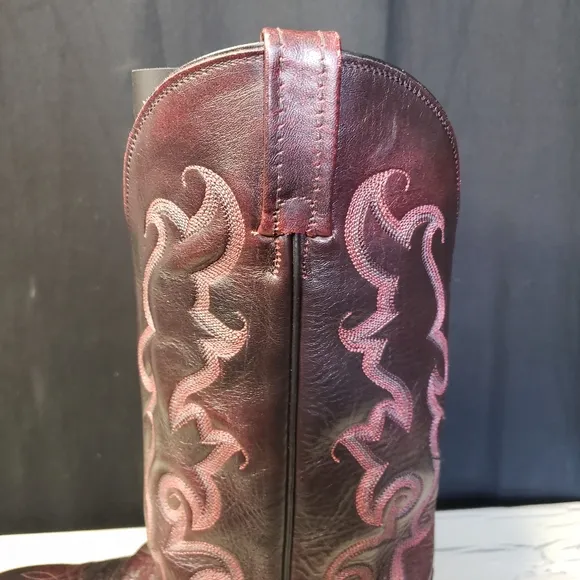 Nocona Smooth Ostrich Cowboy Boots in Oxblood - Men's size 9.5 D