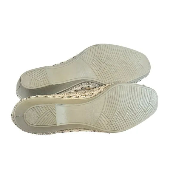 NOS Vintage Playmates Woven Mesh Ankle Strap Heels Cream Off-White NWT Retro