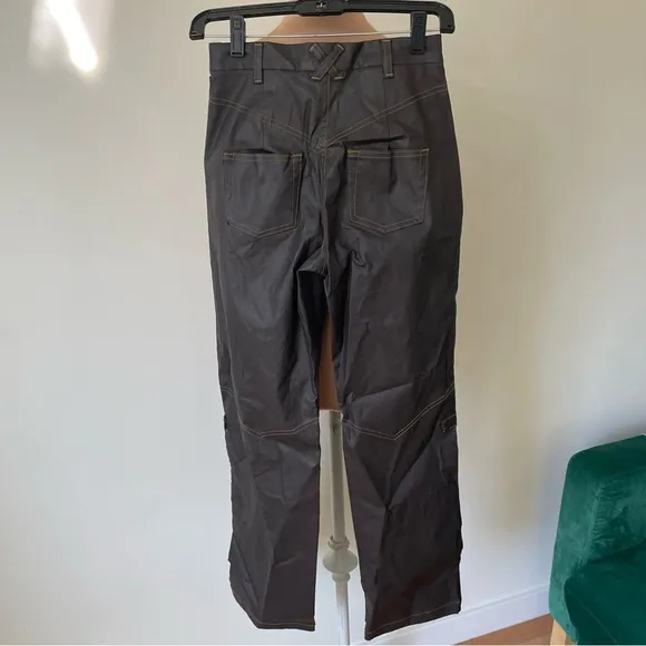 NTK by tt studios Brown Coated Denim Stretch Cotton Western Rodeo Jeans EUC 23