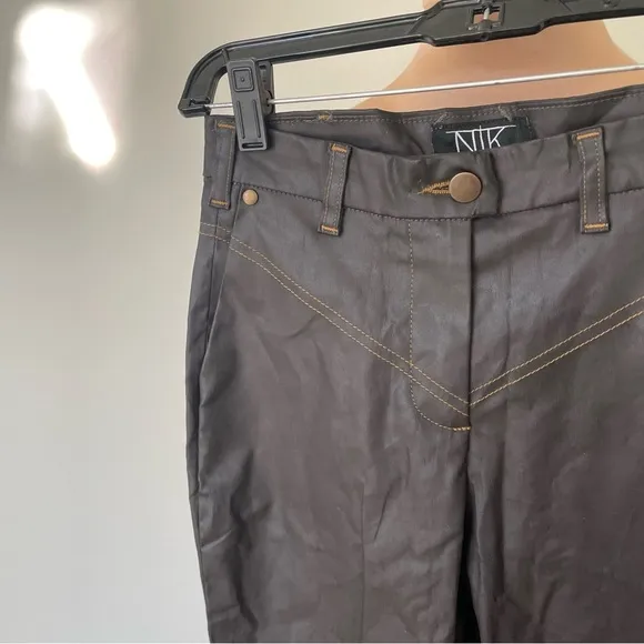 NTK by tt studios Brown Coated Denim Stretch Cotton Western Rodeo Jeans EUC 23