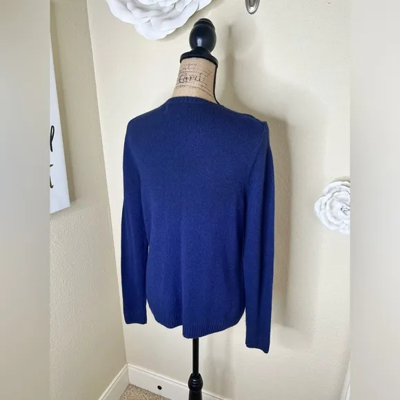 NTM: Vineyard Vines Nautical Anchor Navy &amp; White Lambswool,Cashmere Sweater Sz S