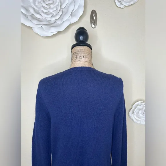 NTM: Vineyard Vines Nautical Anchor Navy &amp; White Lambswool,Cashmere Sweater Sz S