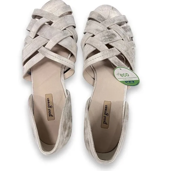 NWB $338 Paul Green Lucia Metallic Leather Shoes Size 6 U.S. (Bin 45)