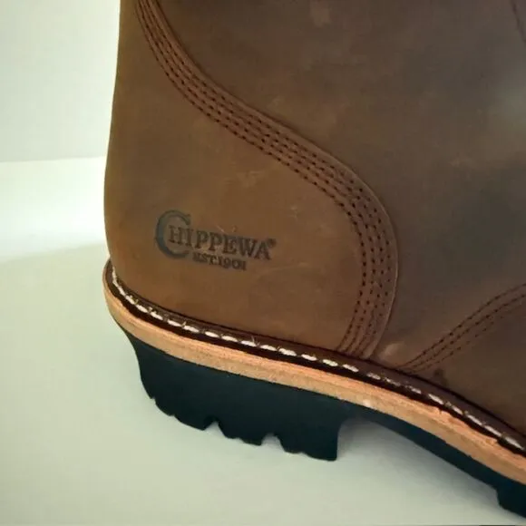 NWB Chippewa Super Dna 9&quot; Waterproof Steel Toe Logger Bay Apache Boots Sz 12E
