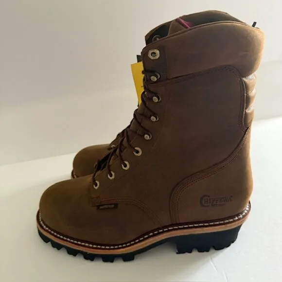 NWB Chippewa Super Dna 9&quot; Waterproof Steel Toe Logger Bay Apache Boots Sz 12E