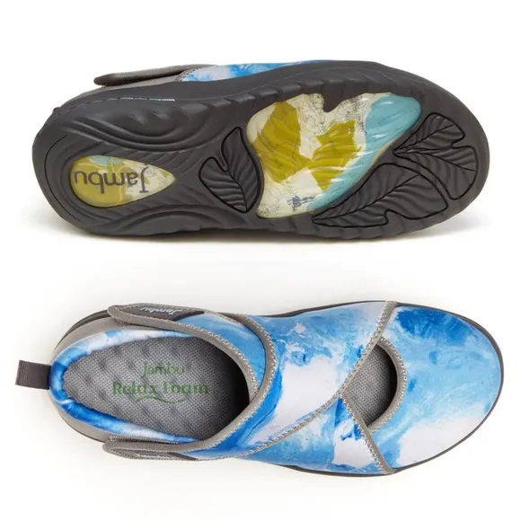 NWB Jambu Millie Wide Rocker Sneaker Shoe Blue &amp; White Tie Dye - Size: 12 &amp; 6.5