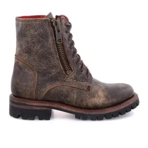 NWOB Bed Stu Tactic Trek Distressed Brown Leather Side Zip Lace Up Combat Boots