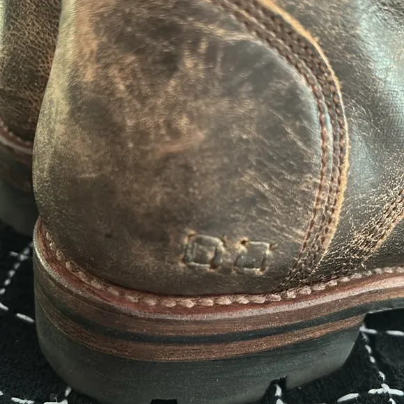 NWOB Bed Stu Tactic Trek Distressed Brown Leather Side Zip Lace Up Combat Boots