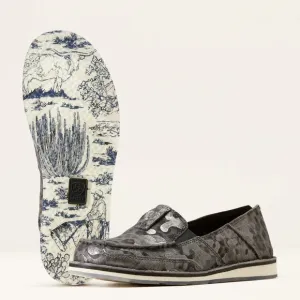 NWOT Ariat Cruiser Shoes Women’s Dark Shadow Gray Leather Slip On Boat metallic
