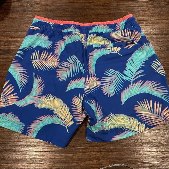 NWOT Chubbies Men's Sz M The Retro Palms 5.5&quot; Lined Classic Swim Trunk Blue