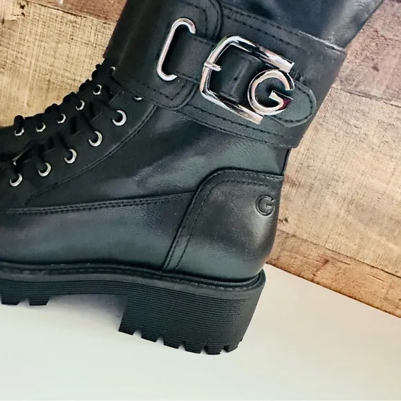 NWOT G by Guess Black Knee-High Combat Boots