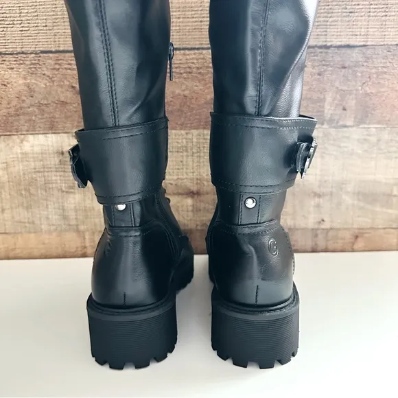 NWOT G by Guess Black Knee-High Combat Boots
