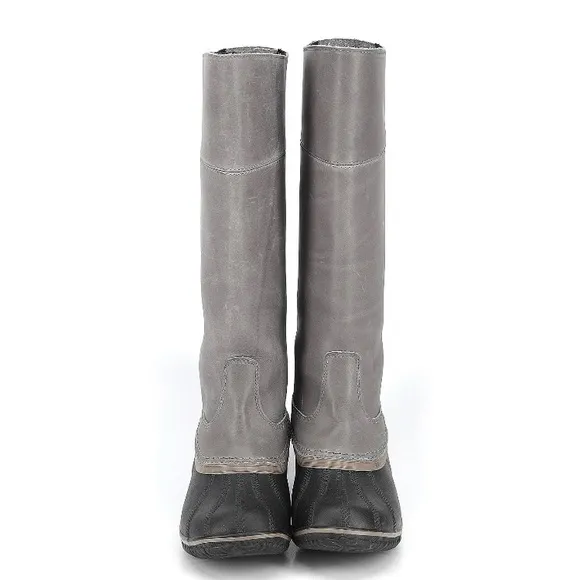 NWOT Sorel SlimPack Gray Leather Knee-High Boots 8.5