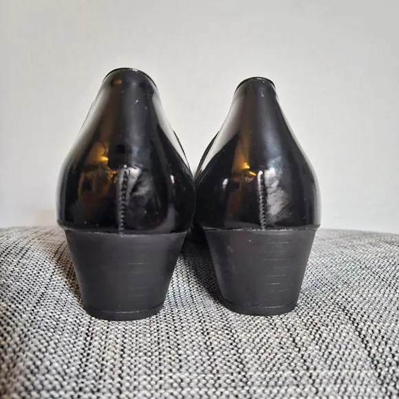NWOT Waldläufer Black Suede/Leather Heeled Slip On Shoes, EU 5.5