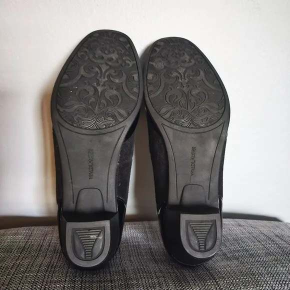 NWOT Waldläufer Black Suede/Leather Heeled Slip On Shoes, EU 5.5