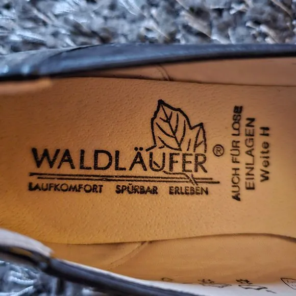NWOT Waldläufer Black Suede/Leather Heeled Slip On Shoes, EU 5.5