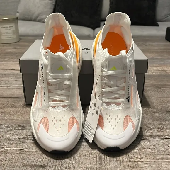 NWT Adidas by Stella McCartney Ultraboost 5 Shoes - White/Orange - IE8770