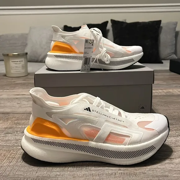 NWT Adidas by Stella McCartney Ultraboost 5 Shoes - White/Orange - IE8770