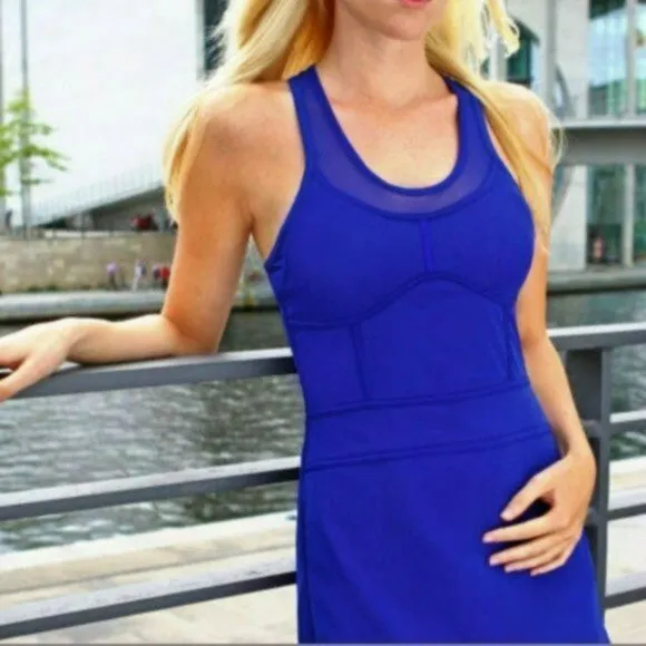 NWT ADIDAS Stella McCartney Blue Tennis Dress w/ Bra skirt XS