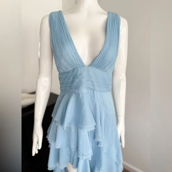 🚨NWT Alice   Olivia Holly Asymmetric Ruffle Midi Dress Size 6 $695