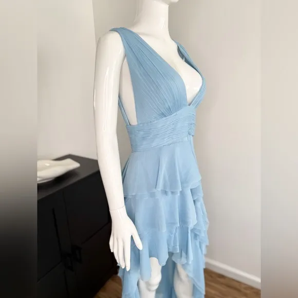 🚨NWT Alice   Olivia Holly Asymmetric Ruffle Midi Dress Size 6 $695