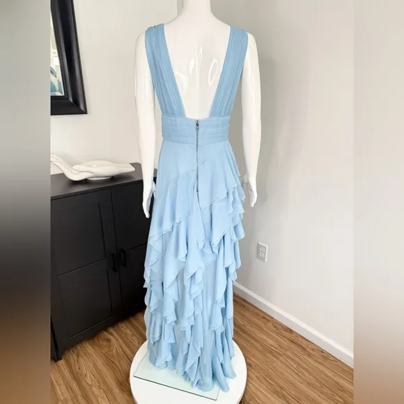 🚨NWT Alice   Olivia Holly Asymmetric Ruffle Midi Dress Size 6 $695