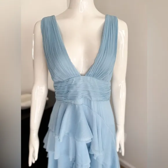 🚨NWT Alice   Olivia Holly Asymmetric Ruffle Midi Dress Size 6 $695