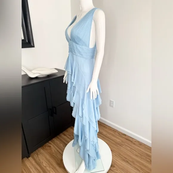 🚨NWT Alice   Olivia Holly Asymmetric Ruffle Midi Dress Size 6 $695
