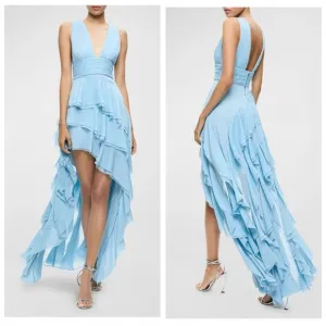 🚨NWT Alice   Olivia Holly Asymmetric Ruffle Midi Dress Size 6 $695