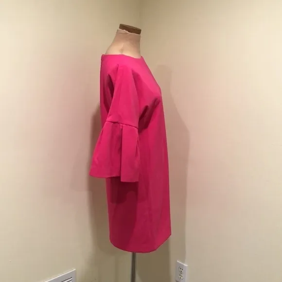 NWT Badgley Mischka Dress Size 0 Magenta Pink Bell Sleeve Mini