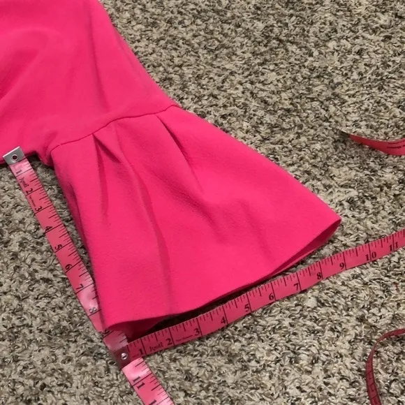 NWT Badgley Mischka Dress Size 0 Magenta Pink Bell Sleeve Mini