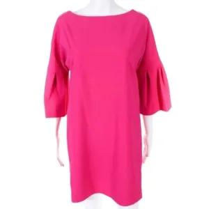 NWT Badgley Mischka Dress Size 0 Magenta Pink Bell Sleeve Mini