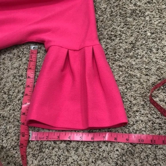 NWT Badgley Mischka Dress Size 0 Magenta Pink Bell Sleeve Mini