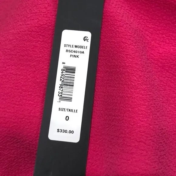 NWT Badgley Mischka Dress Size 0 Magenta Pink Bell Sleeve Mini
