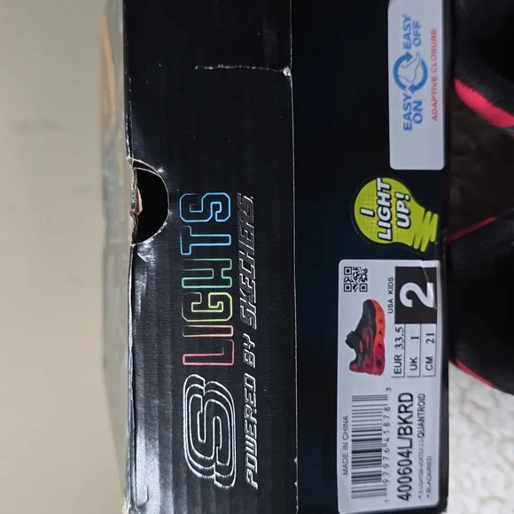 NWT Boys' Skechers Vortex 2.0 Ombre Light-Up Shoes Sz 2