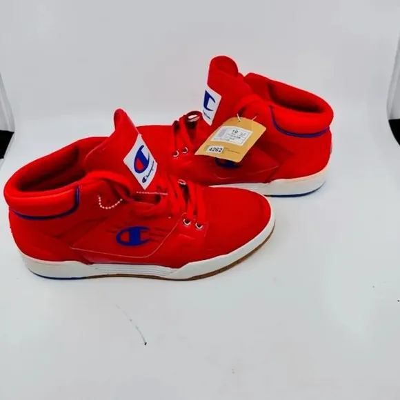 NWT Champion 3 On 3 SP Basketball Shoes High Top Lace Up Mesh Red Mens Size 10M