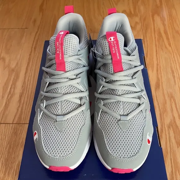 NWT-Champion® Ripple A Kids' Sneakers-Style:RIPPLE A-Color:Grey/Fuchsia.