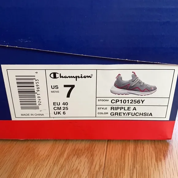 NWT-Champion® Ripple A Kids' Sneakers-Style:RIPPLE A-Color:Grey/Fuchsia.