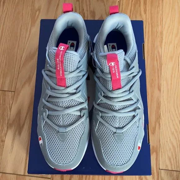 NWT-Champion® Ripple A Kids' Sneakers-Style:RIPPLE A-Color:Grey/Fuchsia.