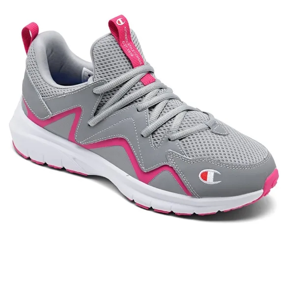 NWT-Champion® Ripple A Kids' Sneakers-Style:RIPPLE A-Color:Grey/Fuchsia.