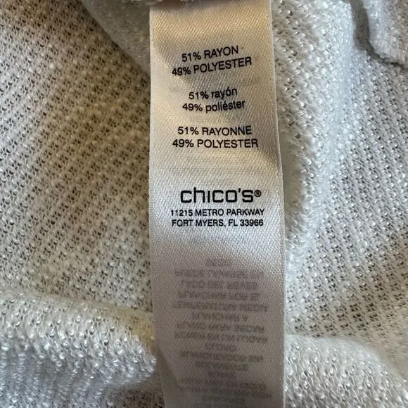 NWT Chico's Womens Shine Bright Pullover Top in Antique White Size 3 (XL)