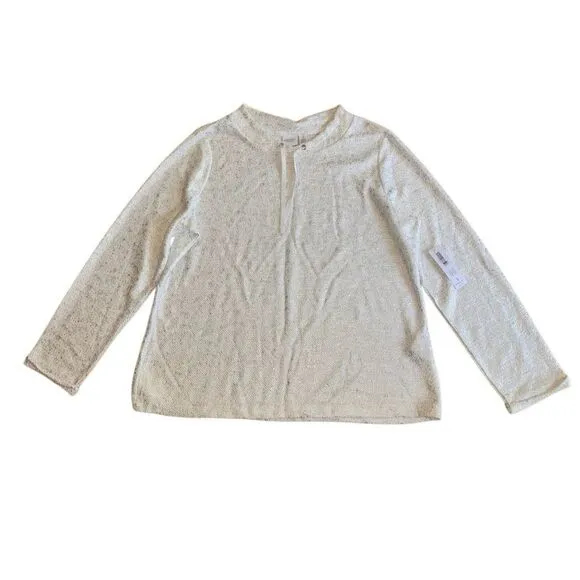 NWT Chico's Womens Shine Bright Pullover Top in Antique White Size 3 (XL)