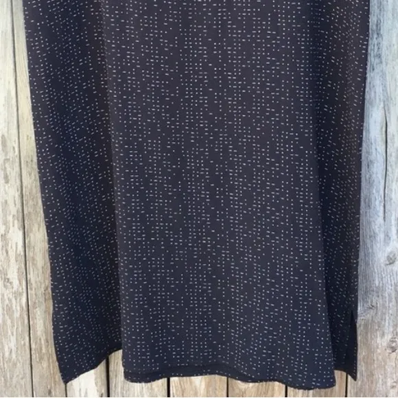 NWT Eileen Fisher Morse Code Shift Dress Tencel Lyocell Viscose Graphite Gray XS
