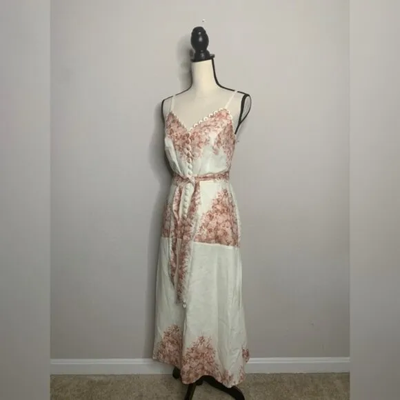 NWT Elie Tahari Twinset Floral Print Midi Linen Dress