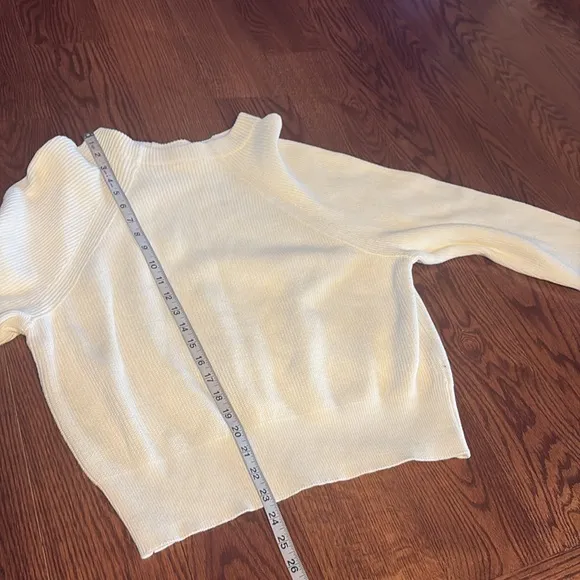 NWT FREE PEOPLE women’s cotton ribbed sweater boat neck slouch long sleeve L wht