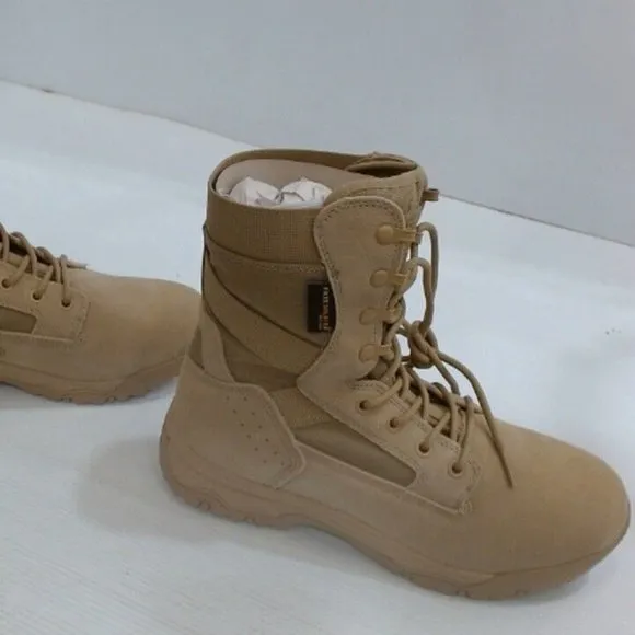 NWT FREE SOLDIER SUEDE LEATHER MILITARY TACTICAL WATERPROOF COMBAT BOOTS 8